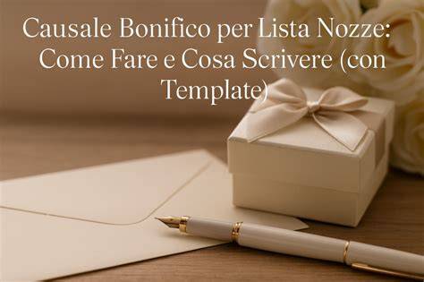 Composizione di una lista nozze con vari articoli per la casa