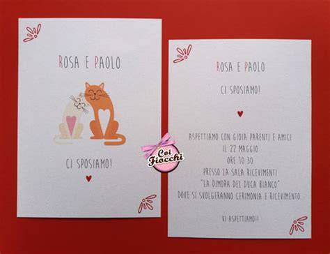 Illustrazione di gatti stilizzati per partecipazioni di matrimonio