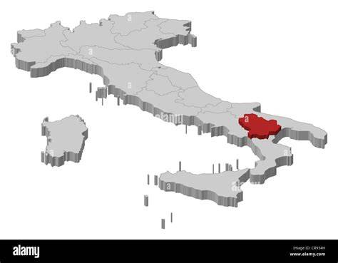 Mappa dell'Italia con evidenziata la regione Lazio