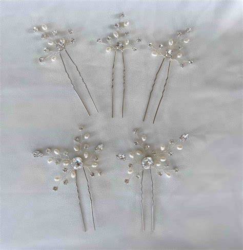 Set di forcine sposa con perle e cristalli