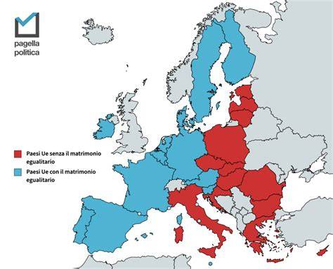 Mappa del mondo che evidenzia i paesi dove il matrimonio egualitario è legale