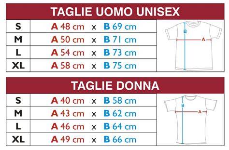 Infografica con le misure delle taglie per magliette