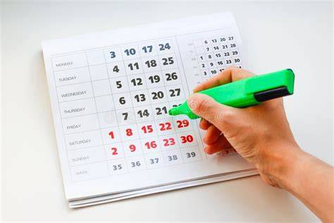 Calendario con evidenziati 15 giorni