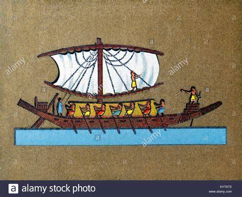 Raffigurazione di barche divine egizie su una nave