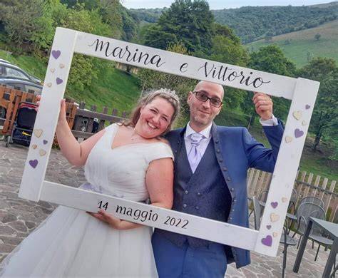 cornice selfie matrimonio con sposi