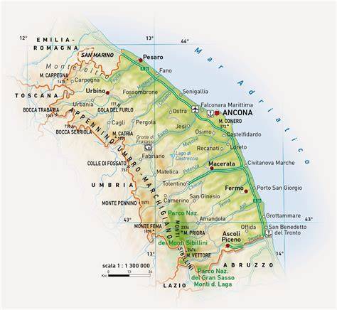 Mappa delle Marche che evidenzia Cupramontana