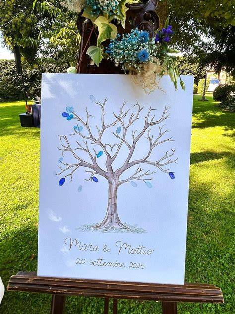 Esempio di guestbook matrimonio con impronte digitali