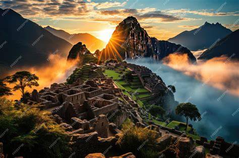 Foto di Machu Picchu al tramonto