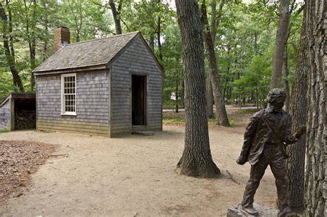 Illustrazione della capanna di Thoreau sul lago Walden