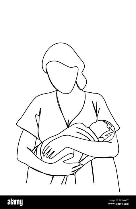 Illustrazione storica di una donna con un bambino in braccio, che simboleggia una madre nubile.