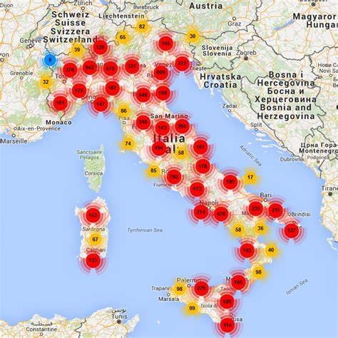 Mappa di distribuzione negozi di arredamento