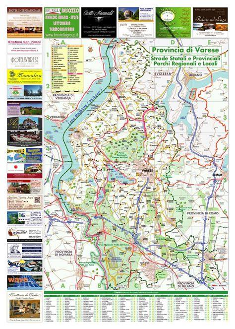 Mappa Varese e dintorni per servizi fotografici matrimonio