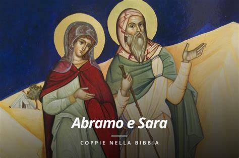Illustrazione di Abramo con le sue mogli Agar e Sara