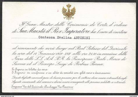 Invito ufficiale al matrimonio reale