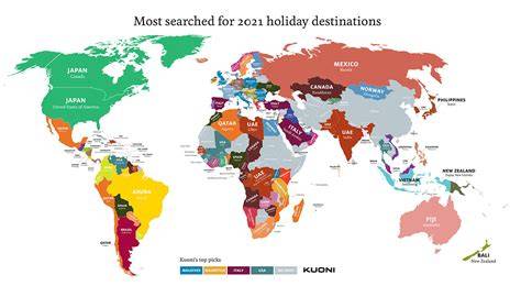 Mappa del mondo con destinazioni turistiche popolari