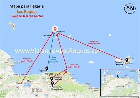 Mappa di Los Roques, Venezuela