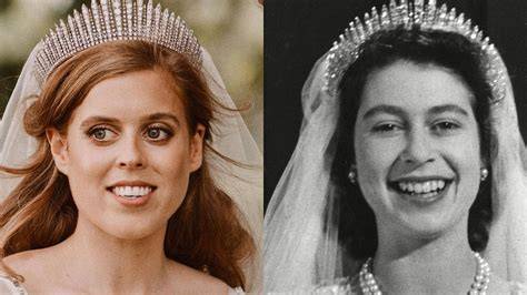 Principessa Beatrice con la tiara della Regina Elisabetta