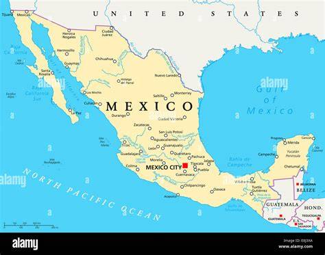 Mappa del Messico con Città del Messico evidenziata