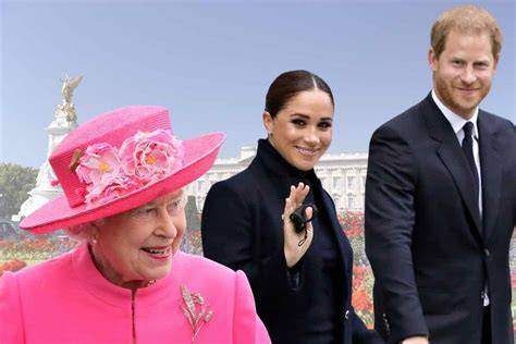Harry e Meghan con la Regina Elisabetta II