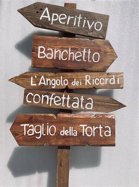 Segnaletica in legno per matrimonio