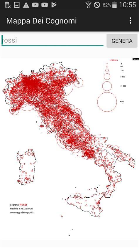 Distribuzione dei cognomi in Italia