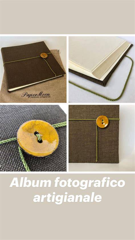 Dettaglio di un album fotografico in pelle con lavorazione artigianale