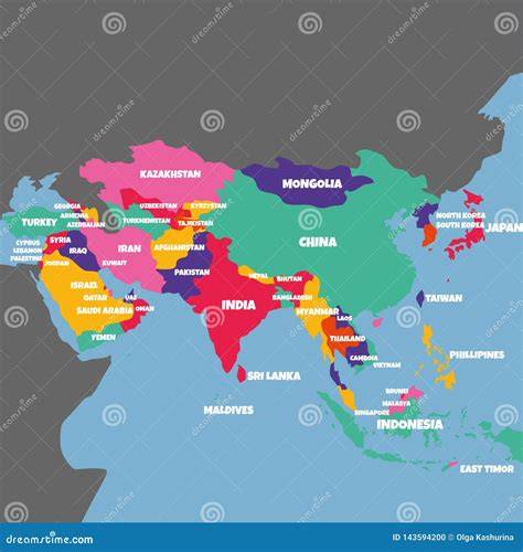 Mappa dell'Asia con evidenziati i paesi con tradizioni di denti colorati