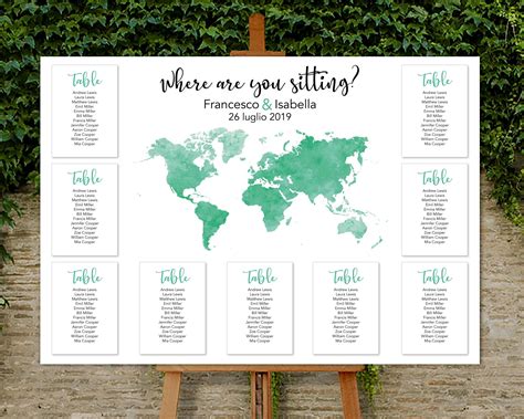 Tableau de mariage a tema viaggio
