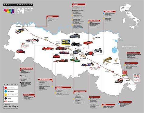Mappa dell'Emilia-Romagna con focus su Maranello