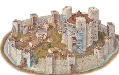 Ricostruzione grafica del Castello di Nozzano nel Medioevo