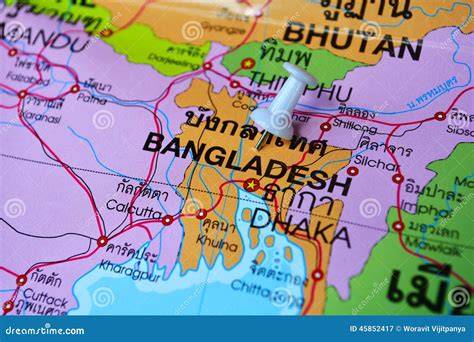 Mappa del Bangladesh con indicazione di Rimini