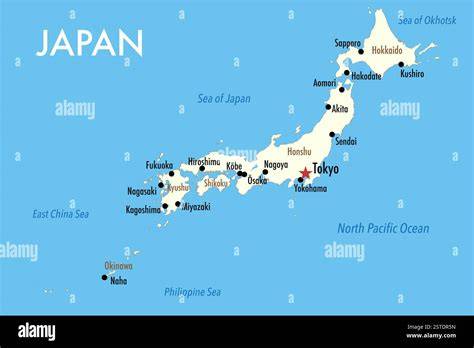 Mappa del Giappone con le principali città turistiche