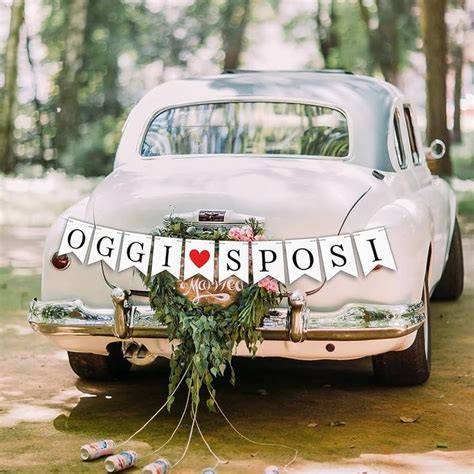 Addobbi auto matrimonio in legno