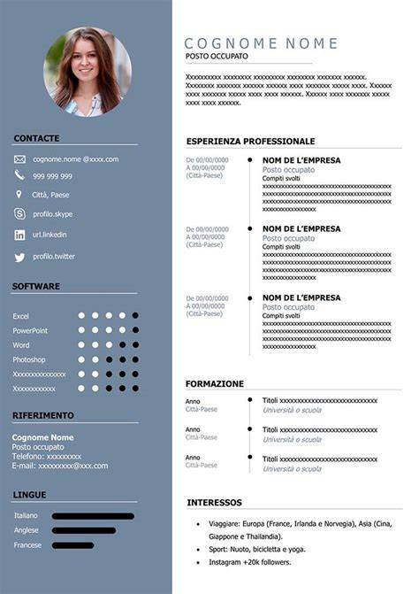 Esempio di un modulo di curriculum vitae dove lo stato civile è opzionale