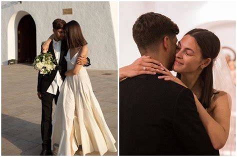 Vittoria Ceretti e Matteo Milleri nel giorno del loro matrimonio