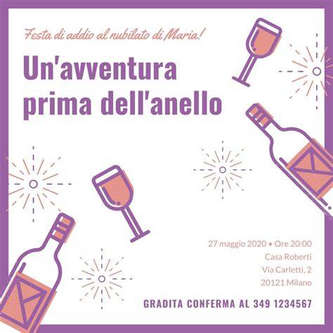 Esempio di invito per addio al nubilato