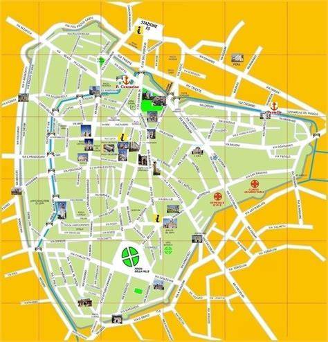 Mappa di Padova con punti di interesse per addio al celibato