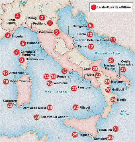 Mappa delle destinazioni per matrimoni in Italia