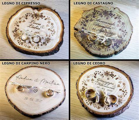 Esempi di personalizzazione su scatole porta fedi in legno