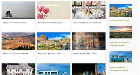 collage di foto di diverse location per matrimoni in spiaggia in Italia