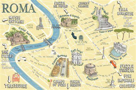 Mappa di Roma con indicazione del luogo