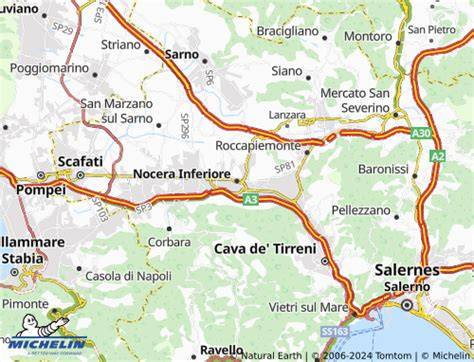 Mappa di Nocera Inferiore con l'indicazione di Villa dei Fiori