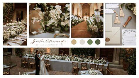 Esempio di moodboard per un matrimonio a tema