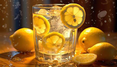 Primo piano di un bicchiere di limonata fresca
