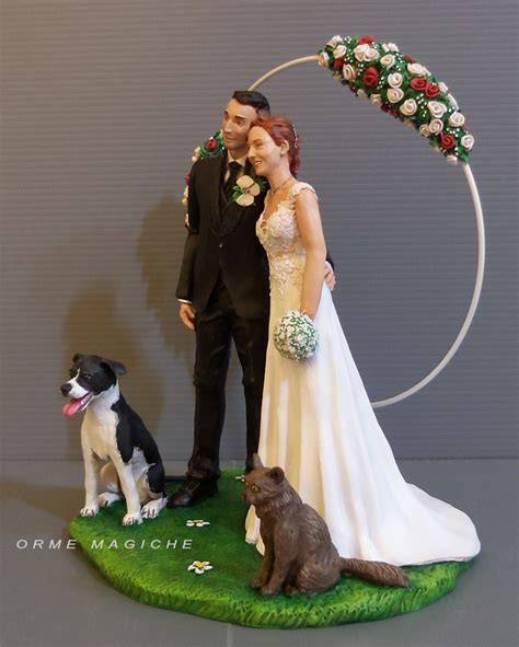 cake topper con sposi e cane