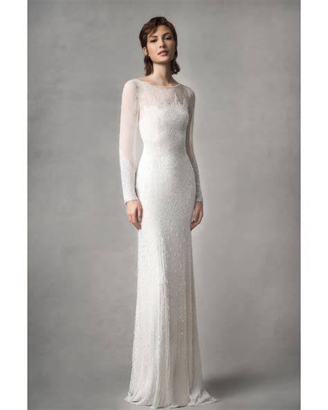 Dettagli ricamati su un abito da sposa Jenny Yoo