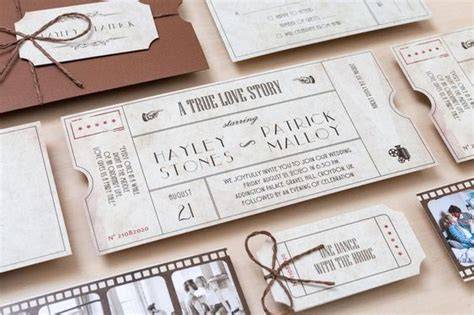 Partecipazioni a tema biglietto del cinema vintage