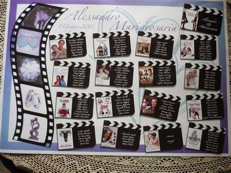 Tableau mariage con locandine di film famosi