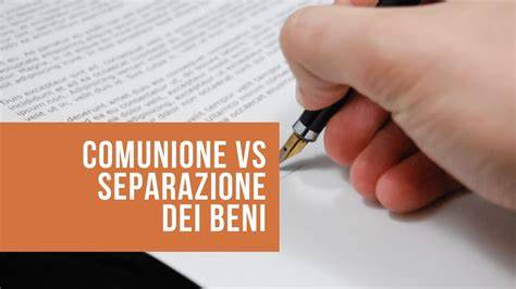 Grafico comparativo: Comunione vs Separazione dei Beni