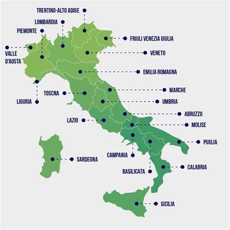 Mappa dell'Italia con le regioni più richieste per i destination wedding